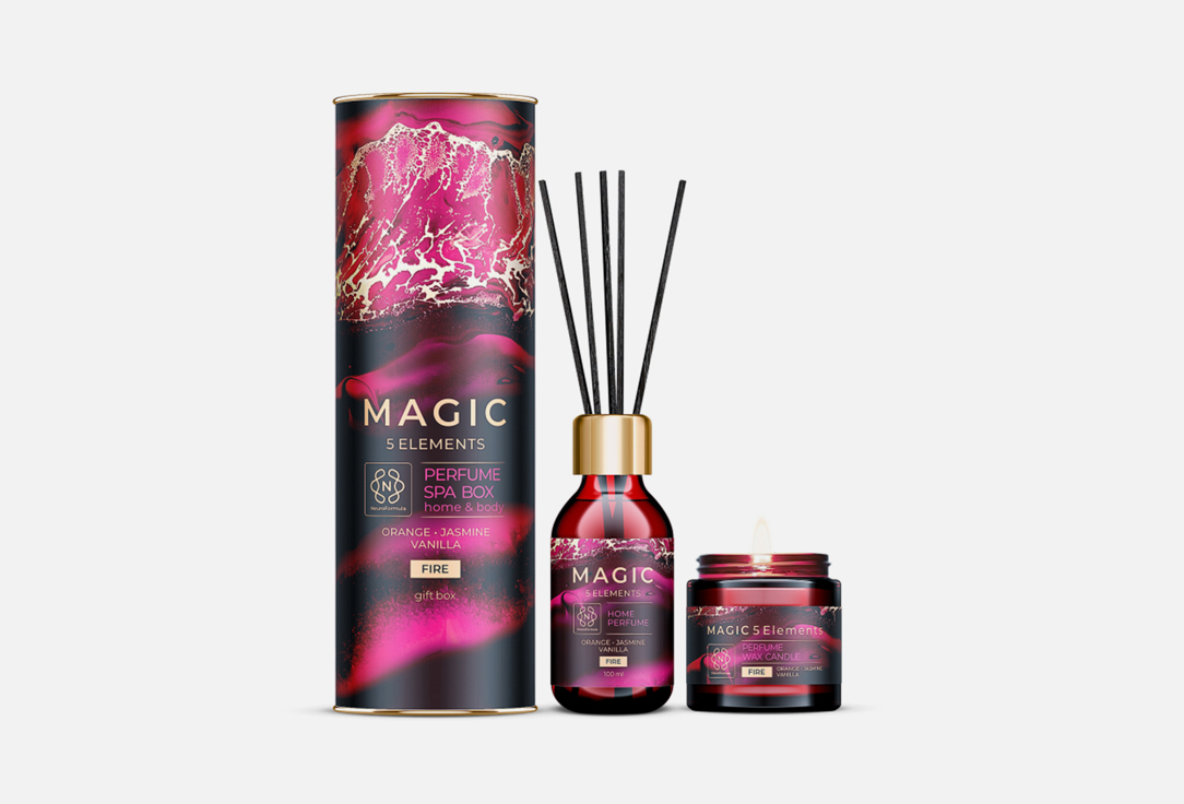 Подарочный набор MAGIC 5 ELEMENTS MAGIC FIRE AROMATHERAPY - Orange, jasmine, vanilla 1 шт