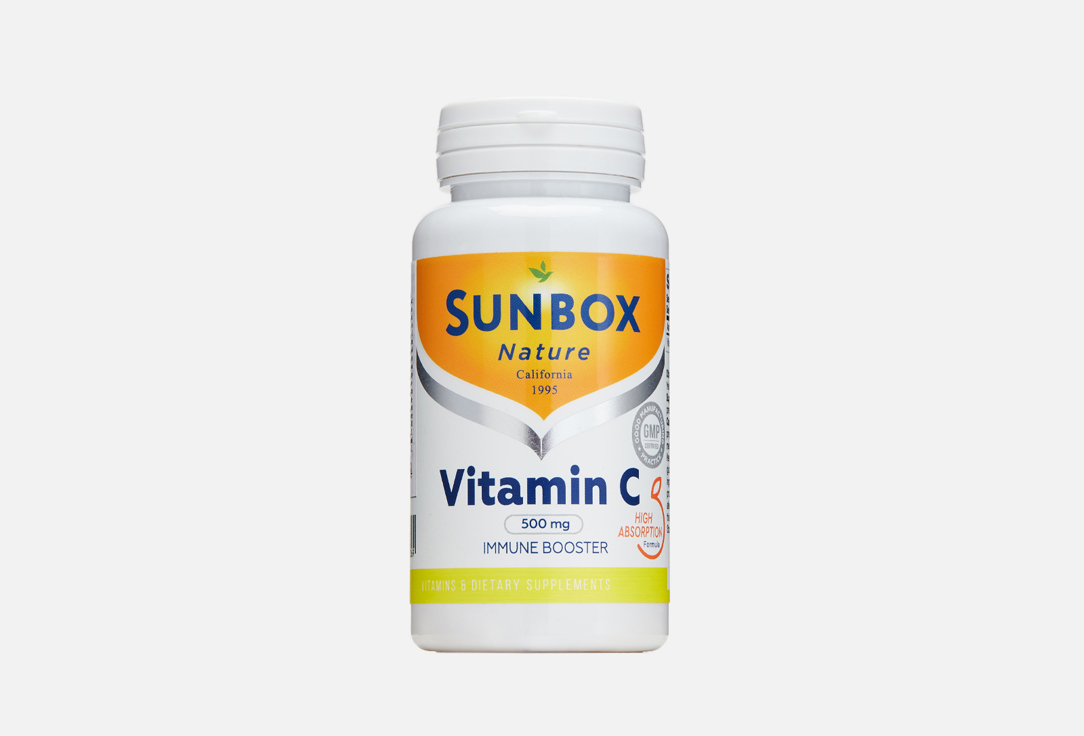 Биологически активная добавка SUNBOX NATURE Vitamin C 500 mg 60 шт биологически активная добавка solgar vitamin c 500 mg cran raspberry flavor chewable tablets 90 шт