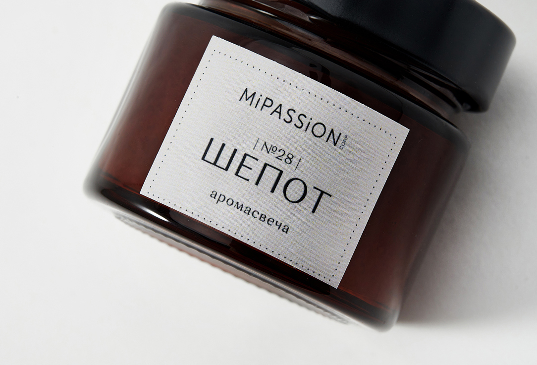 

Свеча парфюмированная с деревянным фитилем MIPASSION, Белый, TWILING 100 мл