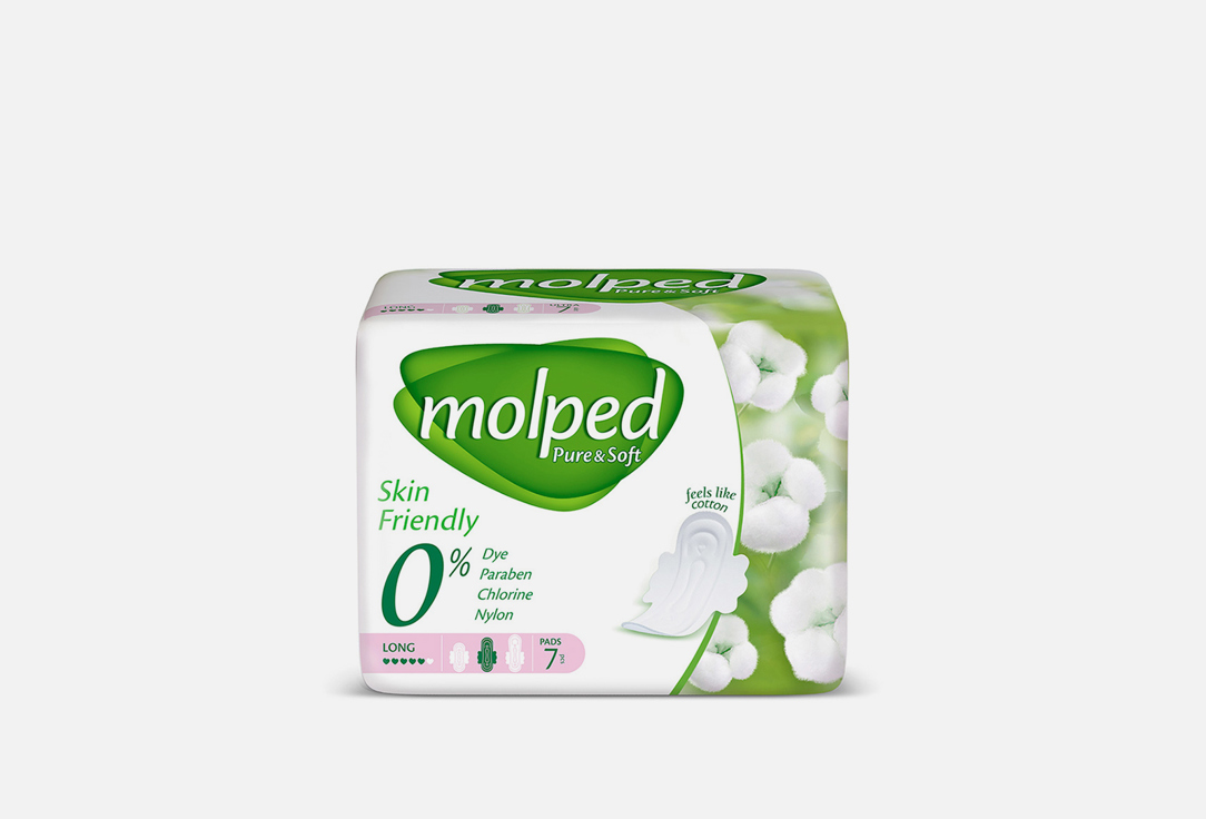 Гигиенические прокладки MOLPED Pure&Soft Long 7 шт ежедневные прокладки molped pure