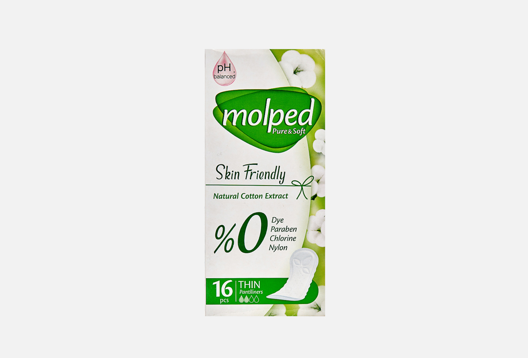 цена Ежедневные прокладки MOLPED Pure&Soft Skin Friendly 16 шт
