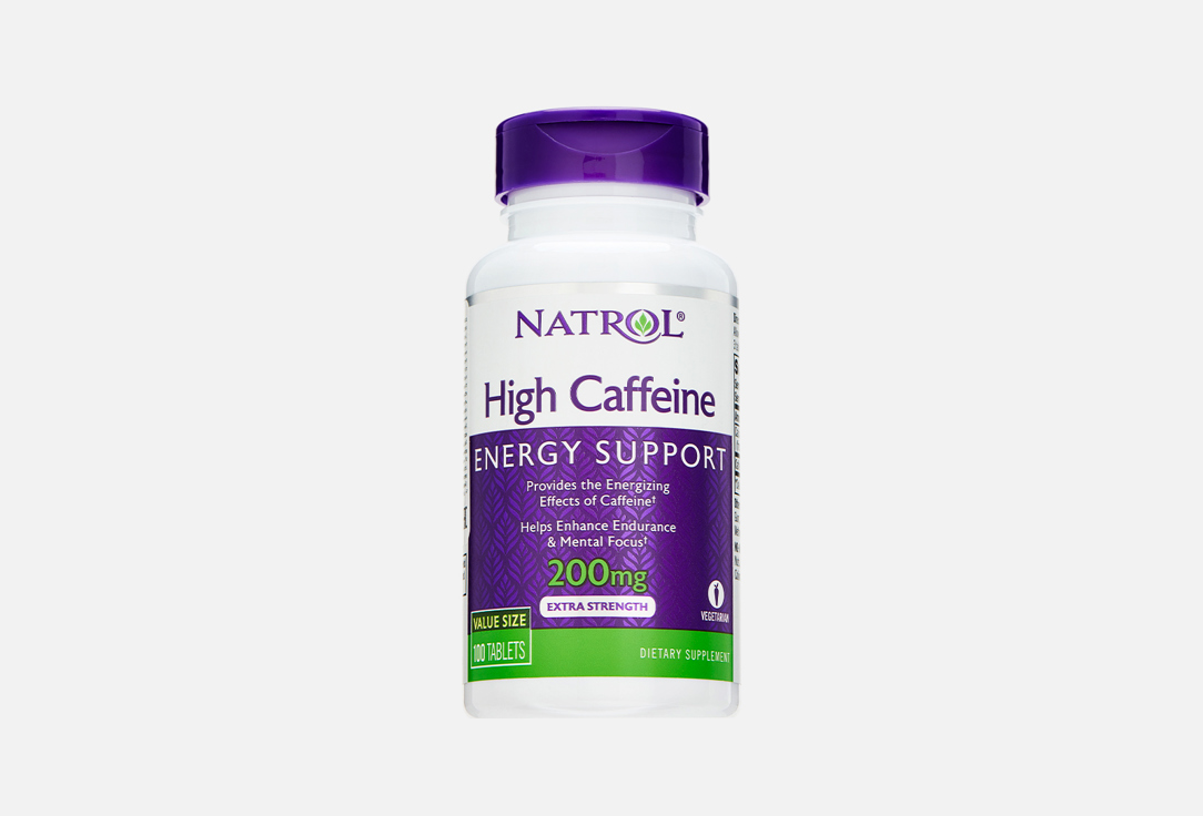 БАД для повышения работоспособности NATROL Кофеин, кальций в таблетках 
