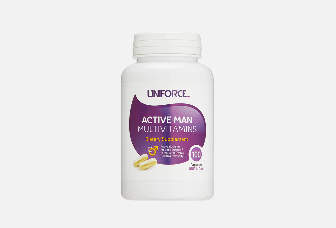 Биологически активная добавка UNIFORCE Active Man Multivitamins 100 шт биологически активная добавка uniforce 5 htp and vitamin b6 100 шт