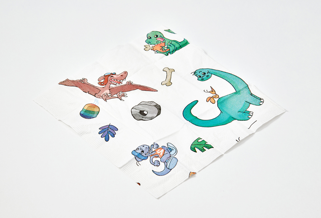Бумажные платочки WORLD CART Динозавры 