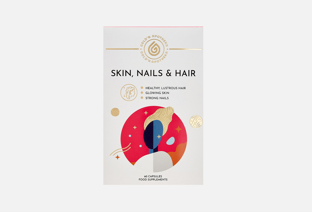 БАД для здоровья волос и ногтей GOLD’N APOTHEKA Skin, nails & hair кальций, магний, витамин D3 60 шт бад для здоровья волос и ногтей lady s formula для волос кальций соя бор 30 шт