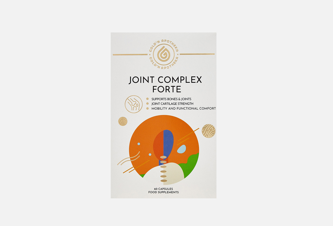 БАД для суставов и костей GOLD’N APOTHEKA Joint complex forte хондроитин, коллаген, гиалуроновая кислота 60 шт