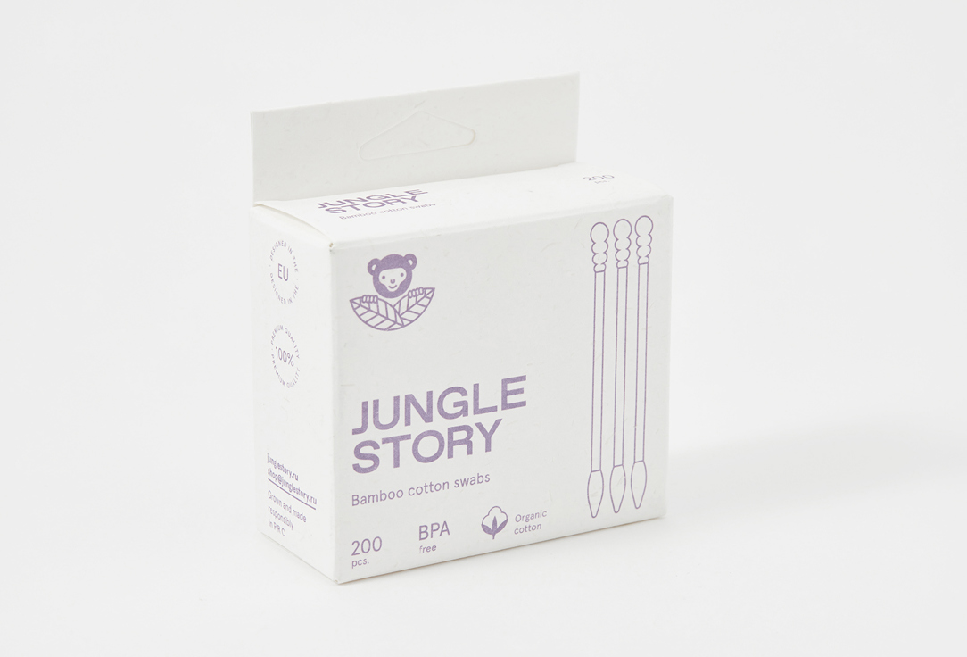 Ватные палочки Jungle Story  White Bamboo swabs 