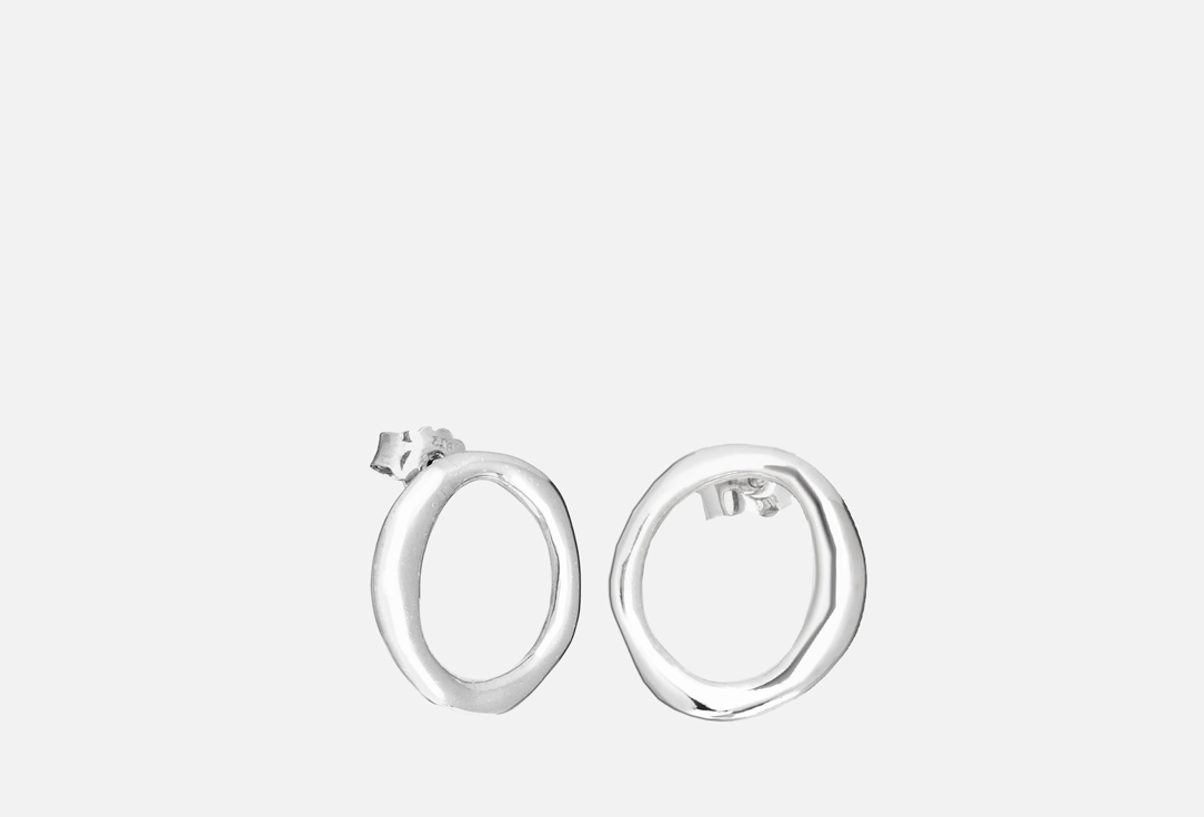 

Серьги серебряные M.O.D, Fluid rhodium 2 шт