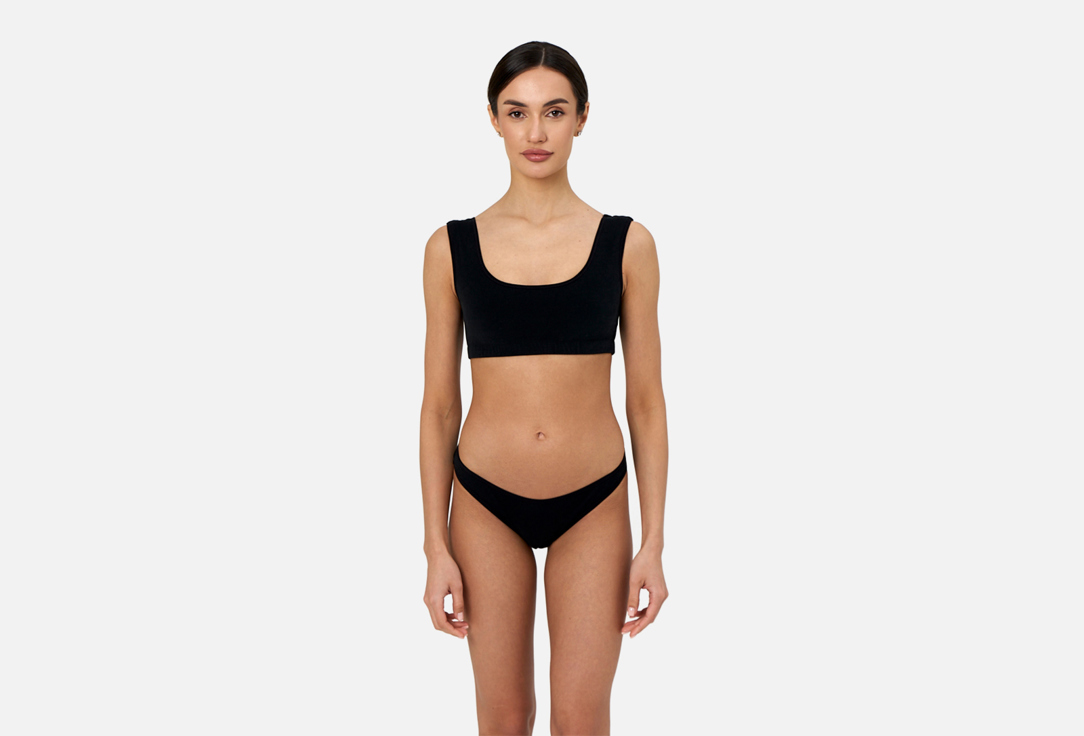 Изображение товара Женские слипы Kanivets черные из хлопка с бархатным эффектом для повседневной носки