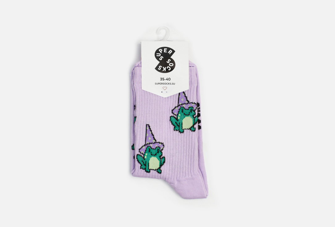 носки super socks пердечный сриступ 35 40 размер Носки SUPER SOCKS Лягушка волшебник 35-40 мл