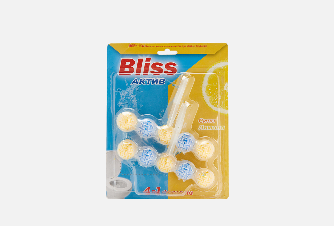 Блок для чистки унитаза BLISS 4 в 1 сила лимона 2 шт
