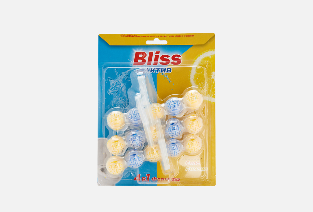 Блок для чистки унитаза BLISS 4 в 1 сила лимона 3 шт