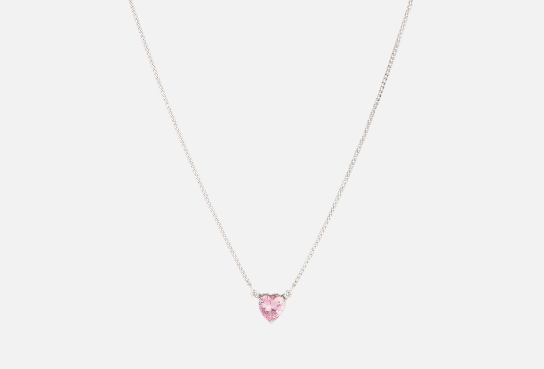 Изображение товара Серебряное колье с розовым фианитом сердце 925 пробы ACSY I SAY YES pink