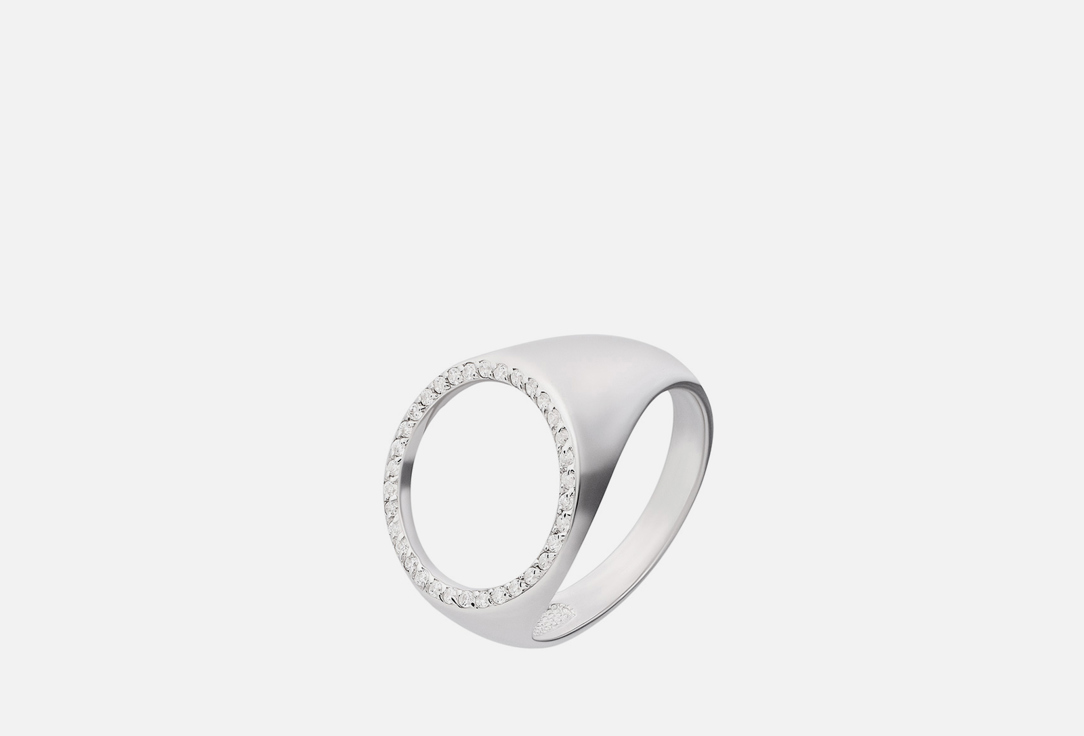 кольцо серебряное ACSY BASIC 17 мл серебряное кольцо с натуральным апатитом коллекция муза покрытие палладий размер 17