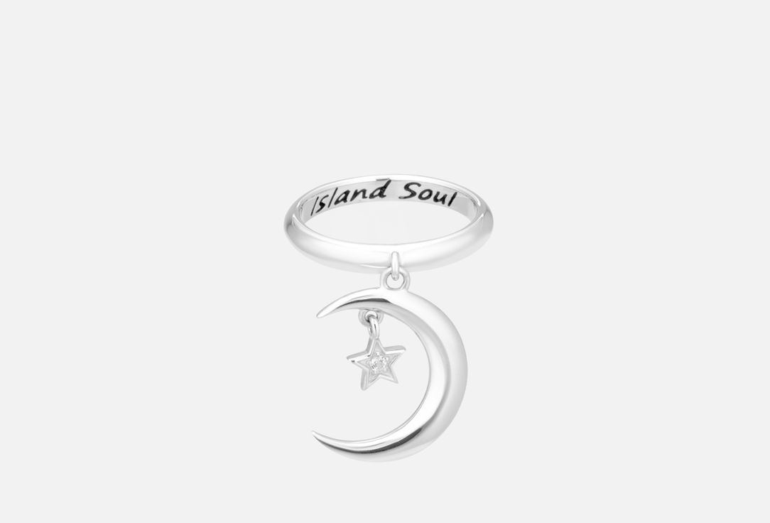 Кольцо серебряное  Island Soul Луна со звездой и топазом 