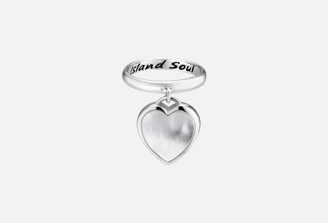 Кольцо серебряное  Island Soul с подвеской перламутр сердце 