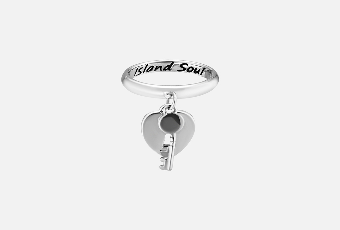 Кольцо серебряное ISLAND SOUL Сердце+Ключик 18 мл кольцо серебряное island soul с подвеской перламутр сердце 17 5 размер