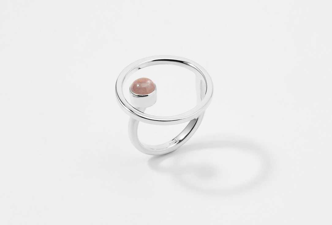 Кольцо серебряное  Island Soul Сфера с розовым кварцем 