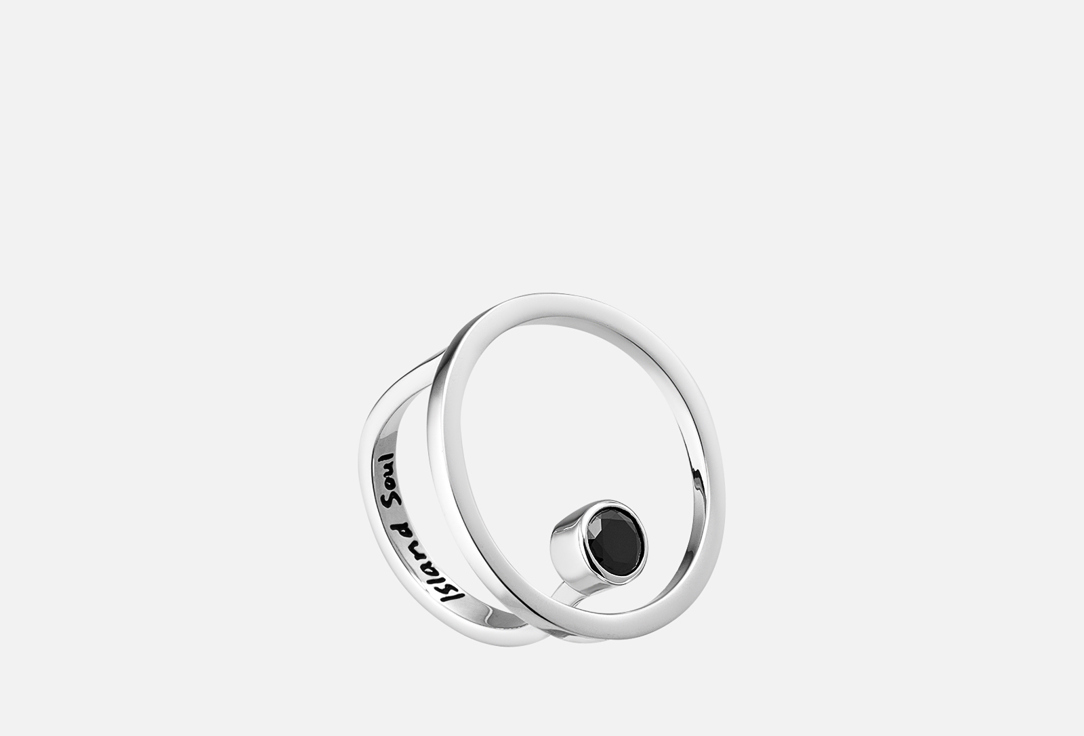 Кольцо серебряное ISLAND SOUL Сфера с чёрным цирконом 15 мл кольцо серебряное island soul на фалангу с квадратным чёрным цирконом гладкое 14 мл