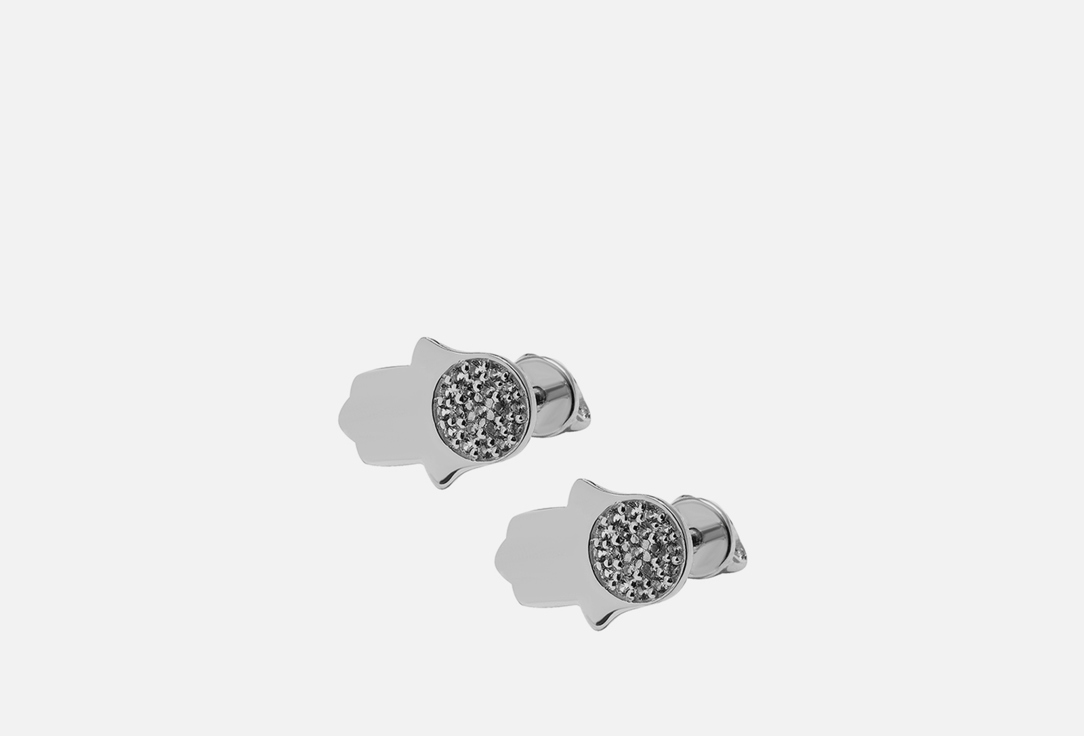 Гвоздики ISLAND SOUL Хамса с топазами 2 шт кольцо серебряное island soul гладкое с топазами 16 размер