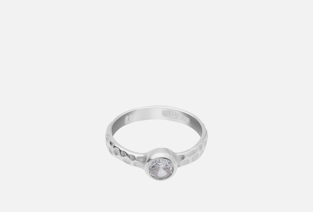 ringstone позолоченное мятое кольцо на мизинец Кольцо серебряное ISLAND SOUL На фалангу с белым цирконом 16 мл