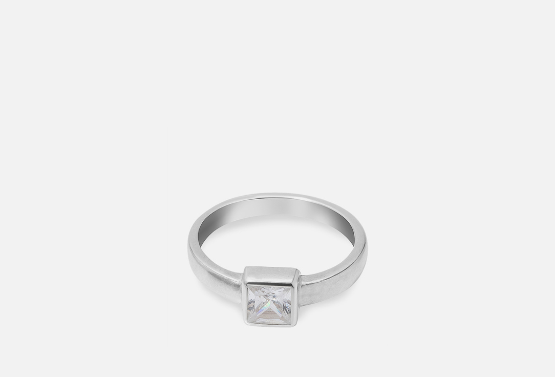 Кольцо серебряное ISLAND SOUL На фалангу с квадратным белым цирконом гладкое 17 мл цена и фото