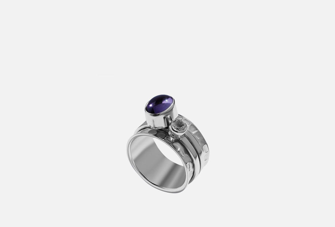 кольцо серебряное island soul клевер с белым перламутром 18 размер Кольцо серебряное-механизм ISLAND SOUL С аметистом и белым топазом 18 мл
