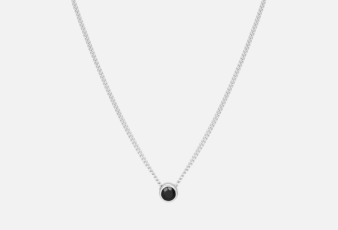 Подвеска серебряная ISLAND SOUL С круглым чёрным цирконом 1 шт кольцо серебряное island soul широкое с квадратным чёрным цирконом
