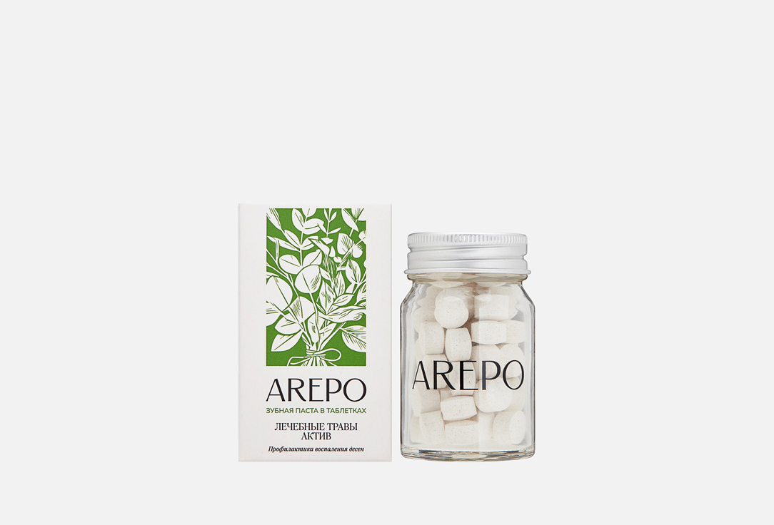 Зубная паста в таблетках AREPO Toothpaste Healing Herbs Assets 55 шт