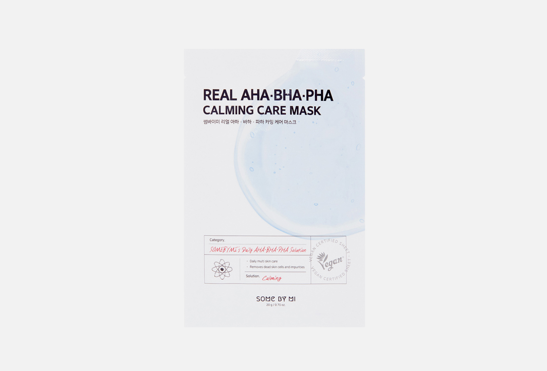 маска для лица SOME BY MI REAL AHA-BHA-PHA 1 шт somebymi real aha bha pha calming care mask 20g