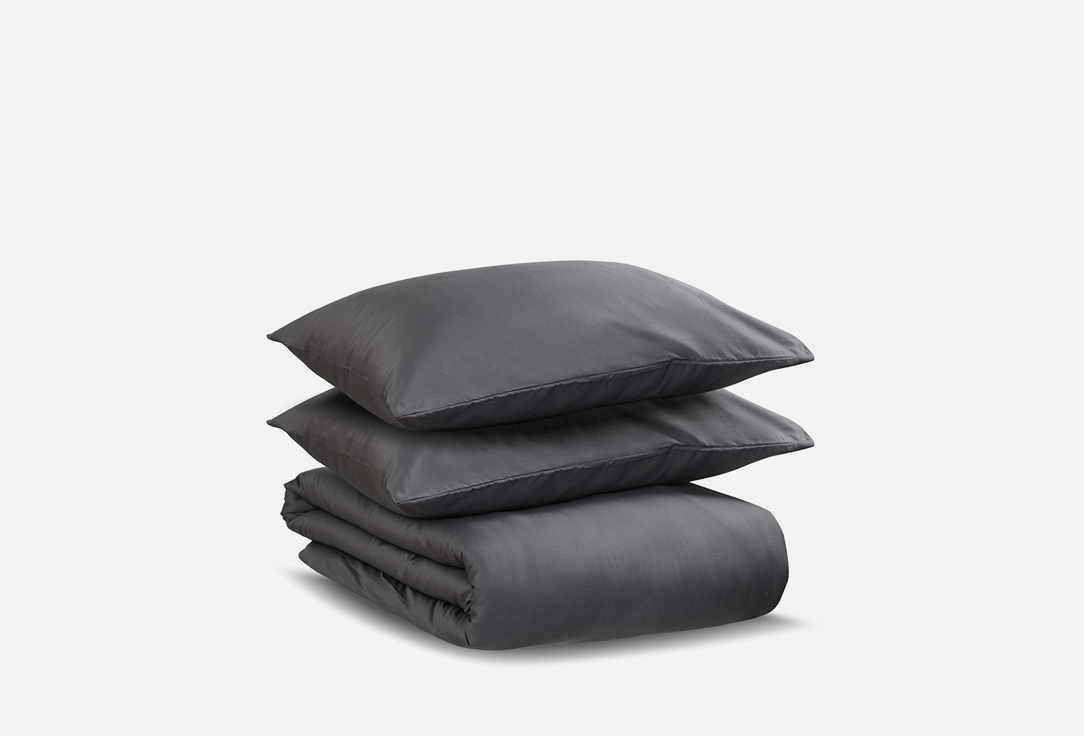 комплект постельного белья tkano кремовый полутораспальный Комплект постельного белья TKANO Темно-серый полутораспальный