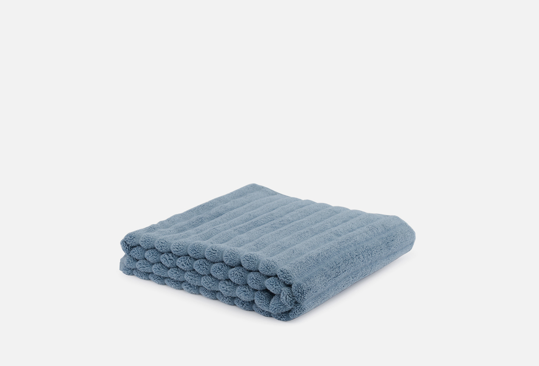 Изображение товара Банный полотенце Tkano Waves джинсово-синее 70х140 из хлопка