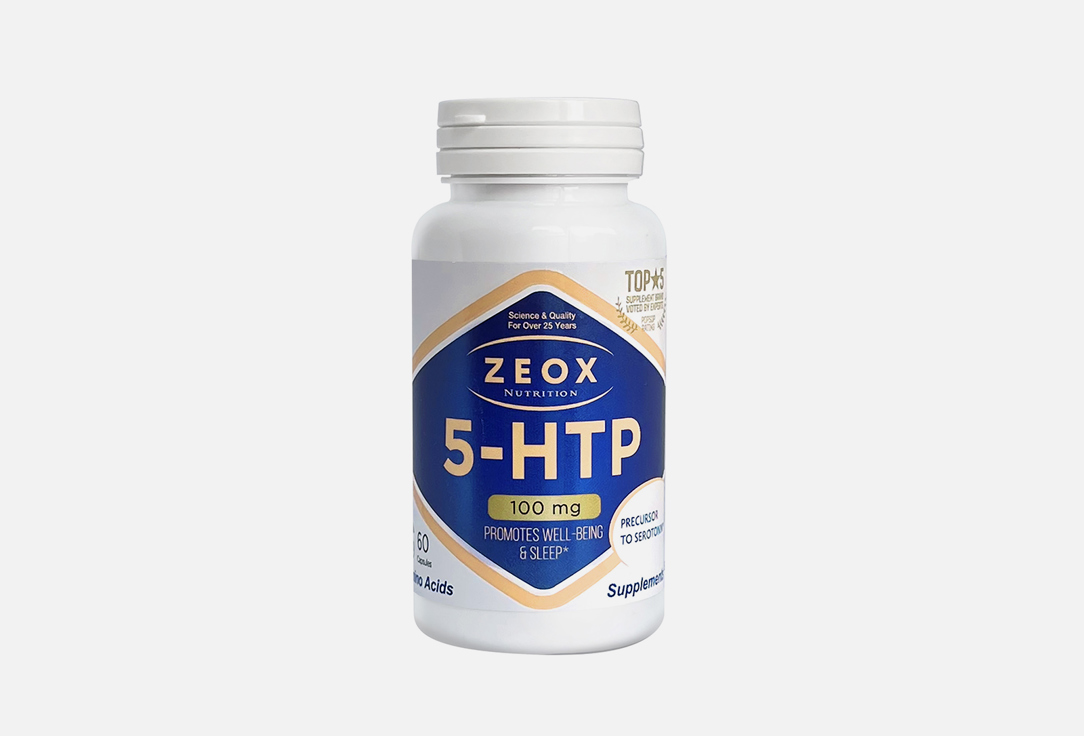 Биологически активная добавка ZEOX NUTRITION 5-HTP 100 mg 60 шт биологически активная добавка zeox nutrition taurine 60 шт