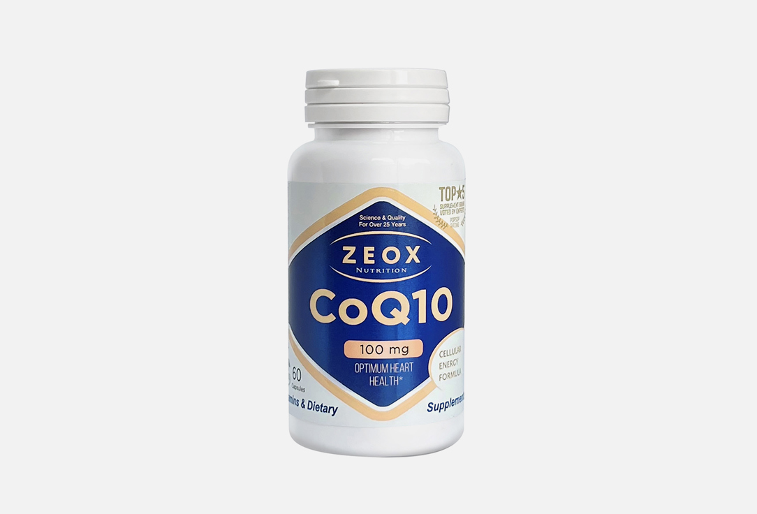 Биологически активная добавка ZEOX NUTRITION CoQ10 60 шт биологически активная добавка zeox nutrition conjugated linoleic acid 60 шт