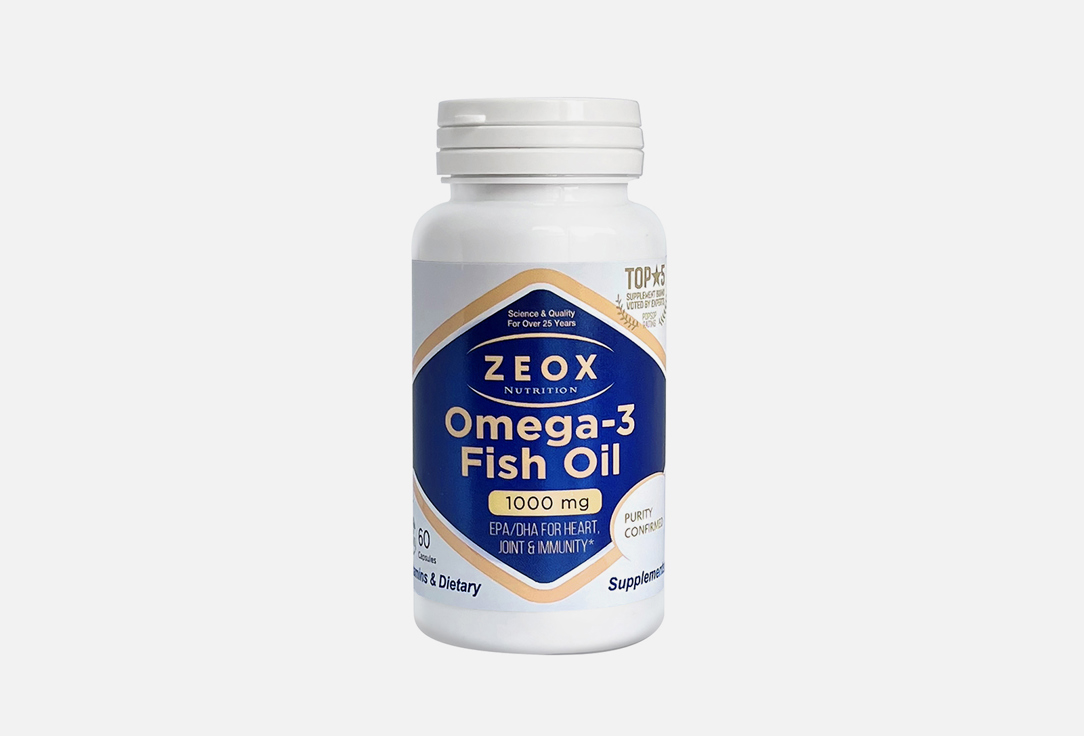 Биологически активная добавка ZEOX NUTRITION Omega-3 Fish Oil 60 шт биологически активная добавка в капсулах с омега 3 nature’s bounty odor less premium strenght fish oil 1290 mg 90 шт