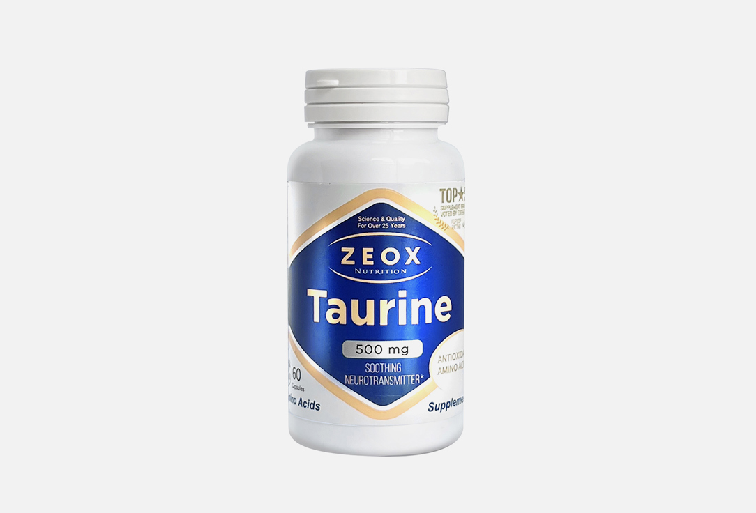 Биологически активная добавка ZEOX NUTRITION Taurine 60 шт биологически активная добавка solgar taurine 500 mg 50 шт