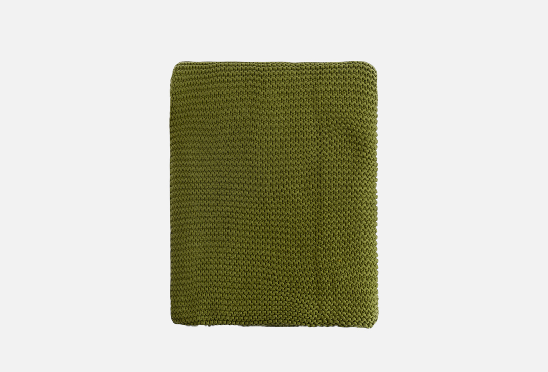 Изображение товара Плед Tkano Essential оливковый 130x180 см гипоаллергенный из хлопка
