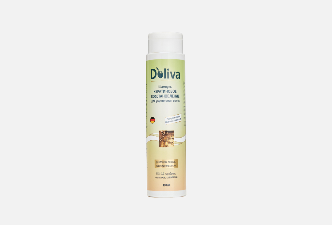 Восстановливающий шампунь для волос DOLIVA Keratin restoration shampoo 400 мл шампунь для волос белита бессульфатный шампунь для волос кератиновое восстановление