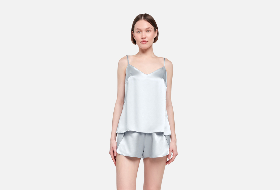 Изображение товара Шелковый топ AYRIS SILK серебристо-голубой