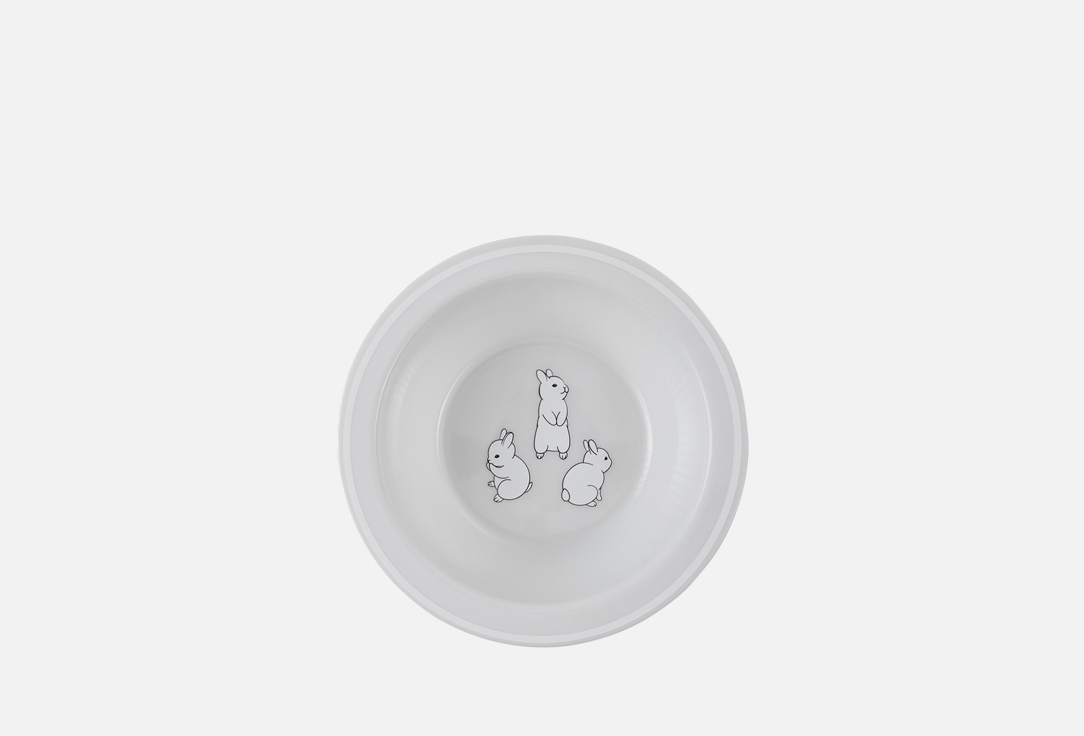 Тарелка для кормления HAPPY BABY Глубокая, ударопрочная, rabbit 300 мл тарелка white rabbit embossed 15 5 см