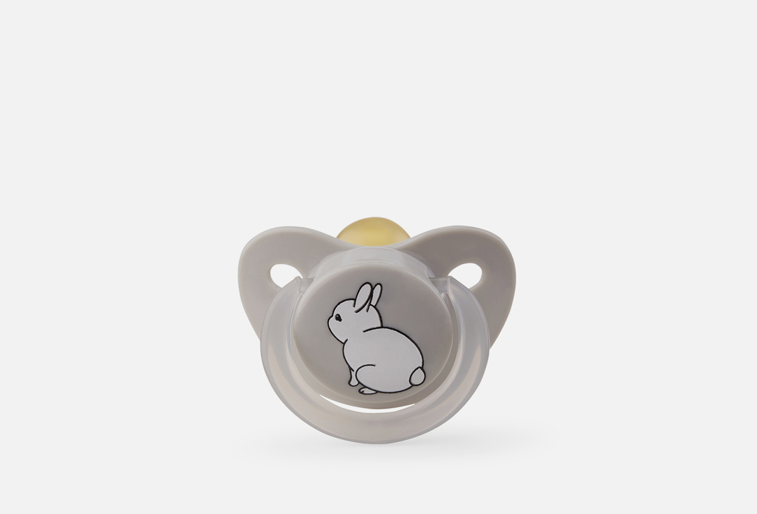 соска-пустышка с колпачком HAPPY BABY Ортодонтическая форма, rabbit 1 шт соска пустышка латекс традиц кольцо прищепка 11714
