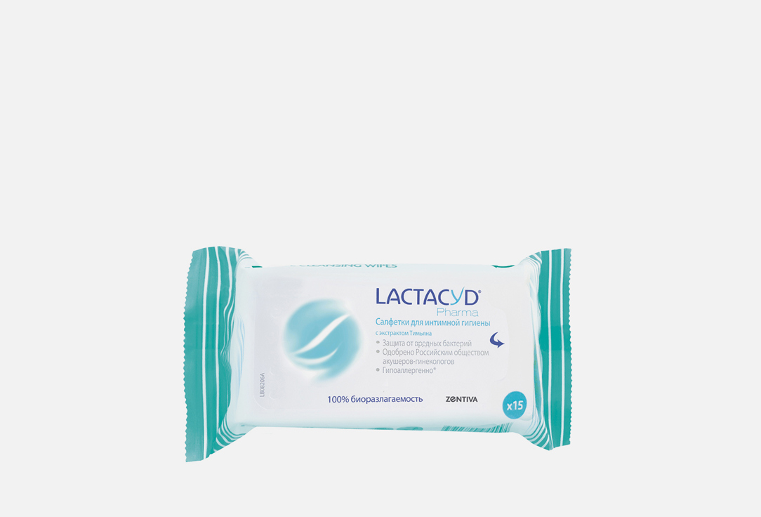 влажные салфетки для интимной гигиены lactacyd с аллатоином 15 шт Салфетки для интимной гигиены LACTACYD Wipes Antibacterial 15 шт