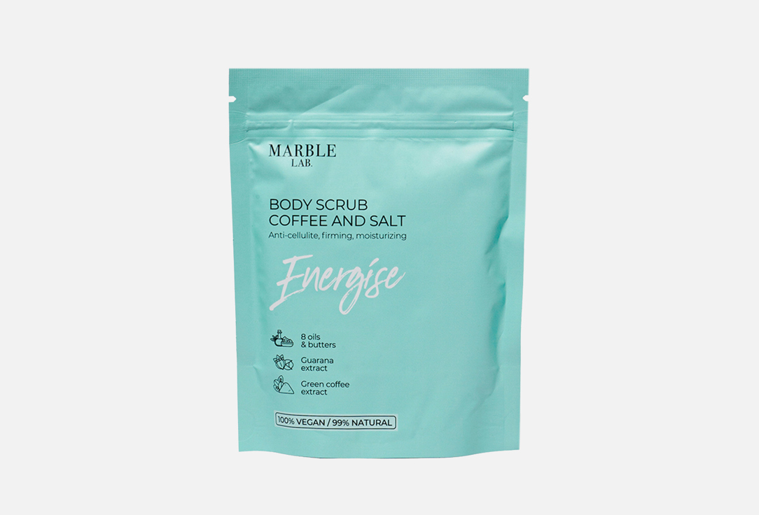 

Антицеллюлитный кофейный скраб для тела MARBLE LAB, Body Scrub Coffee and Salt Energise 250 г