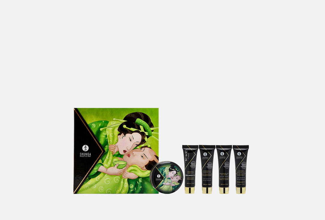 Изображение товара Набор: Эротическое массажное масло, Масло с афродизиаками, Массажная свеча, Лубрикант, Возбуждающий гель Shunga Geisha's Secret