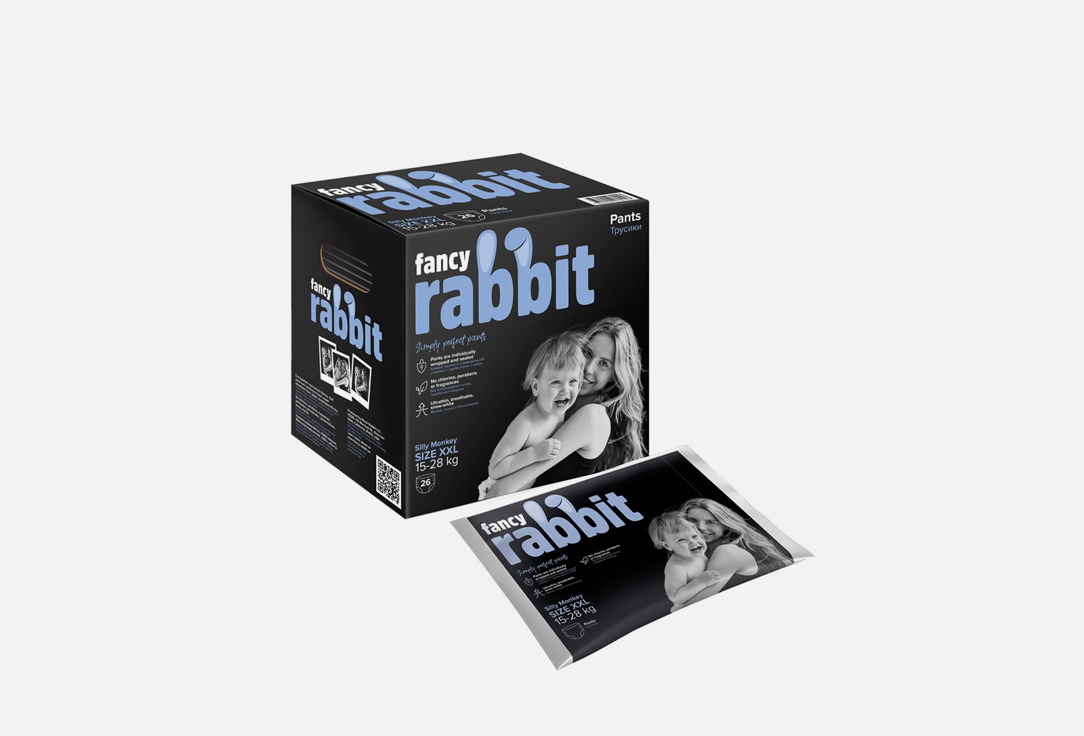 Подгузники-трусики FANCY RABBIT 15-28кг 26 шт трусики fancy rabbit for home пакет пвх xxl 15 28 кг 26 шт