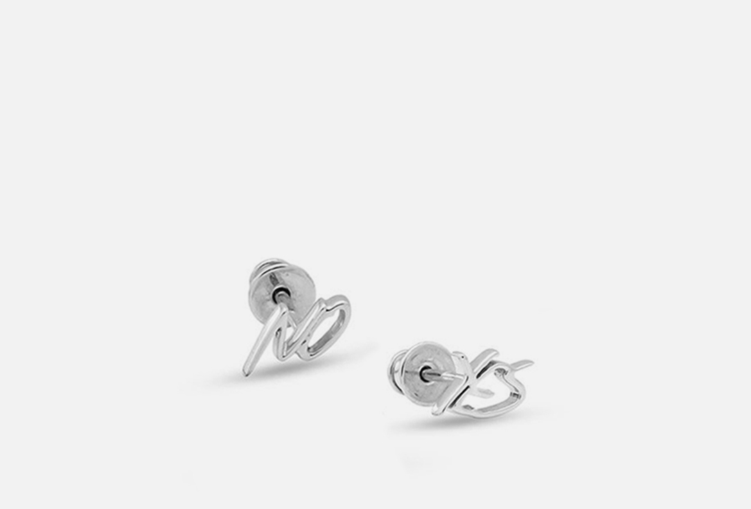 Изображение товара Серебряные пусеты PROSTO JEWELRY YES NO в виде надписей, оригинальный дизайн, надежный замок