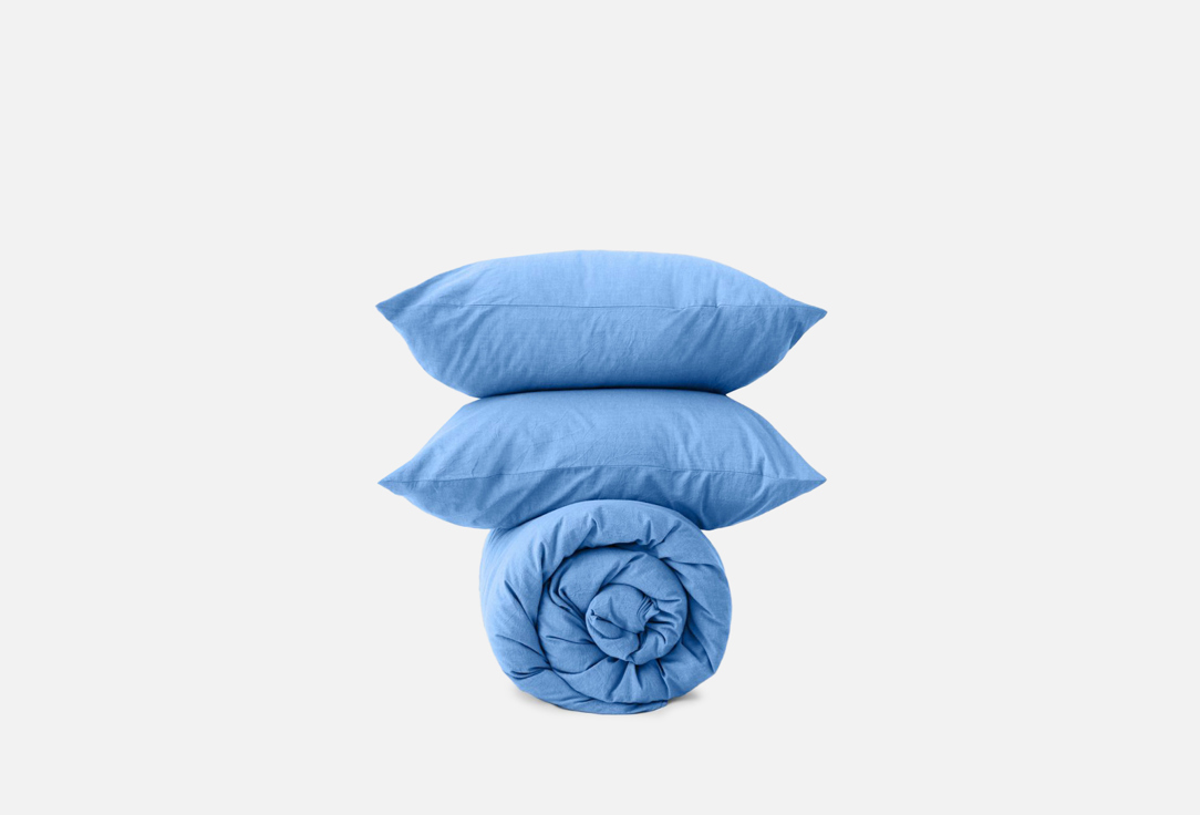 Комплект постельного белья MORФEUS Melange Smoky Blue Евро комплект постельного белья rustic blue евро нав 70х70 см полисатин
