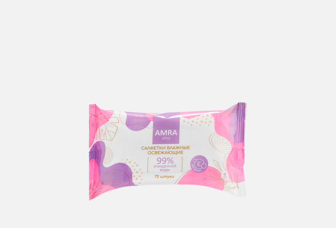 Изображение товара Влажные салфетки Amra family для лица рук тела гипоаллергенные 25 шт