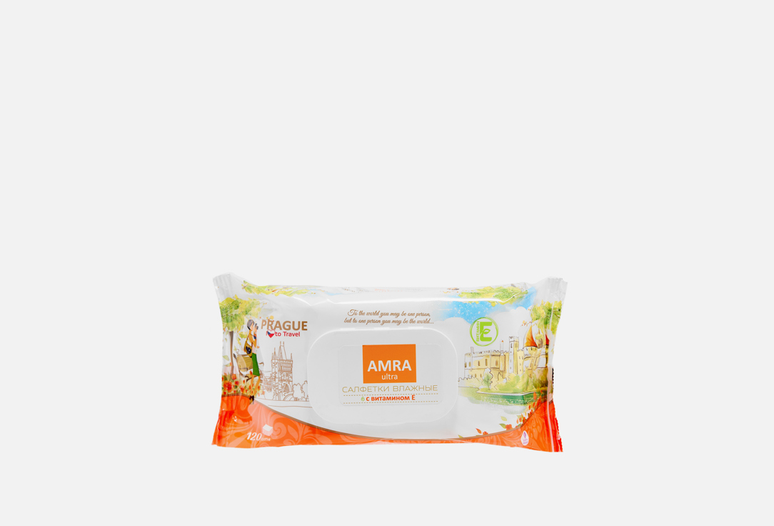 

Влажные салфетки AMRA, Travel prague 120 шт