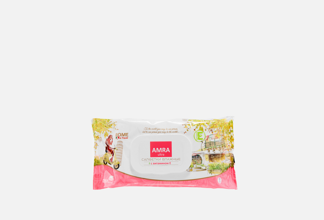 Изображение товара Влажные салфетки Amra Travel Rome для рук и лица 284 руб